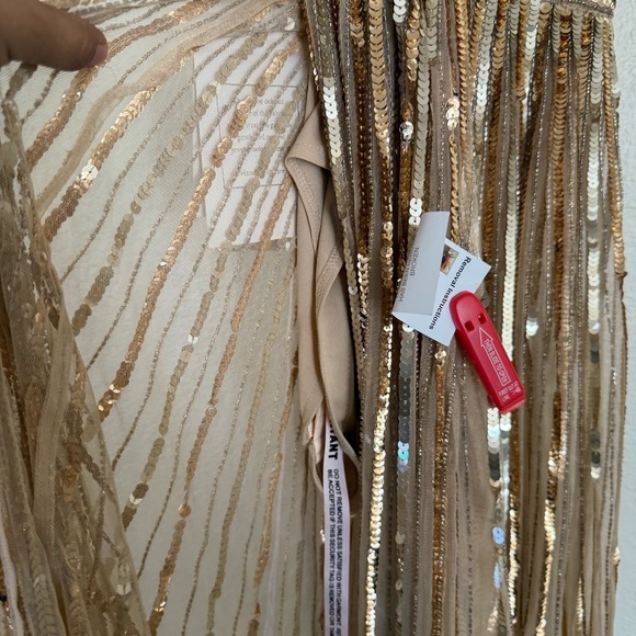 Mac Duggal 93801 A Line Shimmering Evening Dress Gown Sequin Beaded Size 6 $558 - Picture 13 of 15